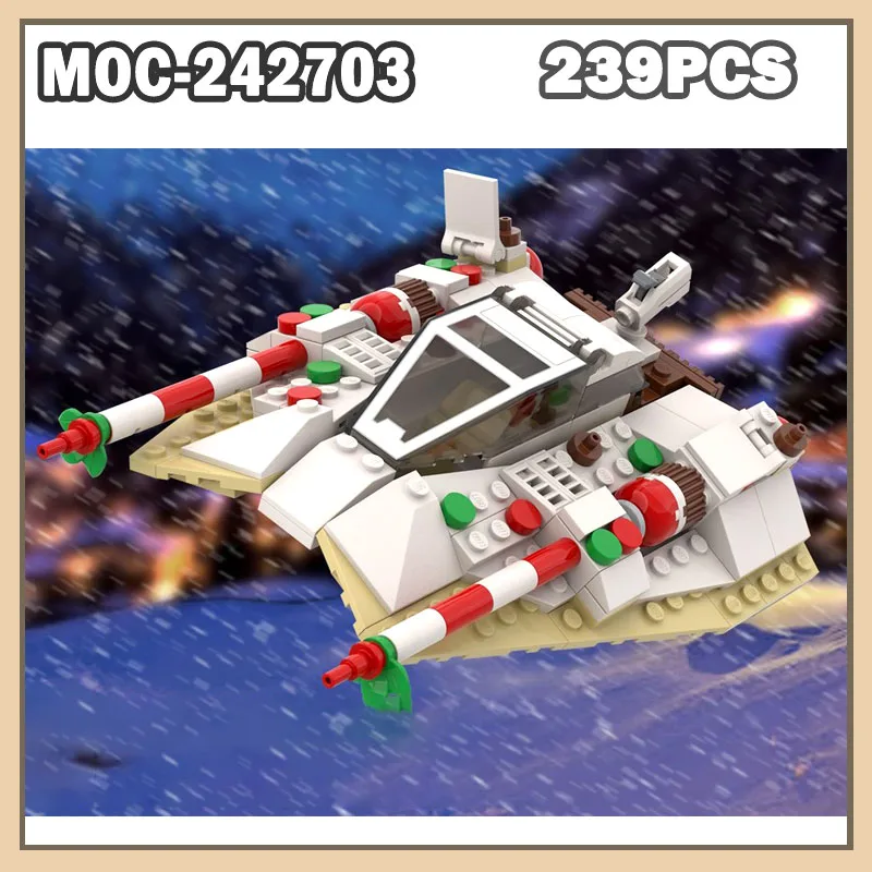 

MOC-242703 Gingerbread Spaceship Building Block Space War Series Hot Movie Christmas Gift Creative Bricks Sugar Cookie 239PCS