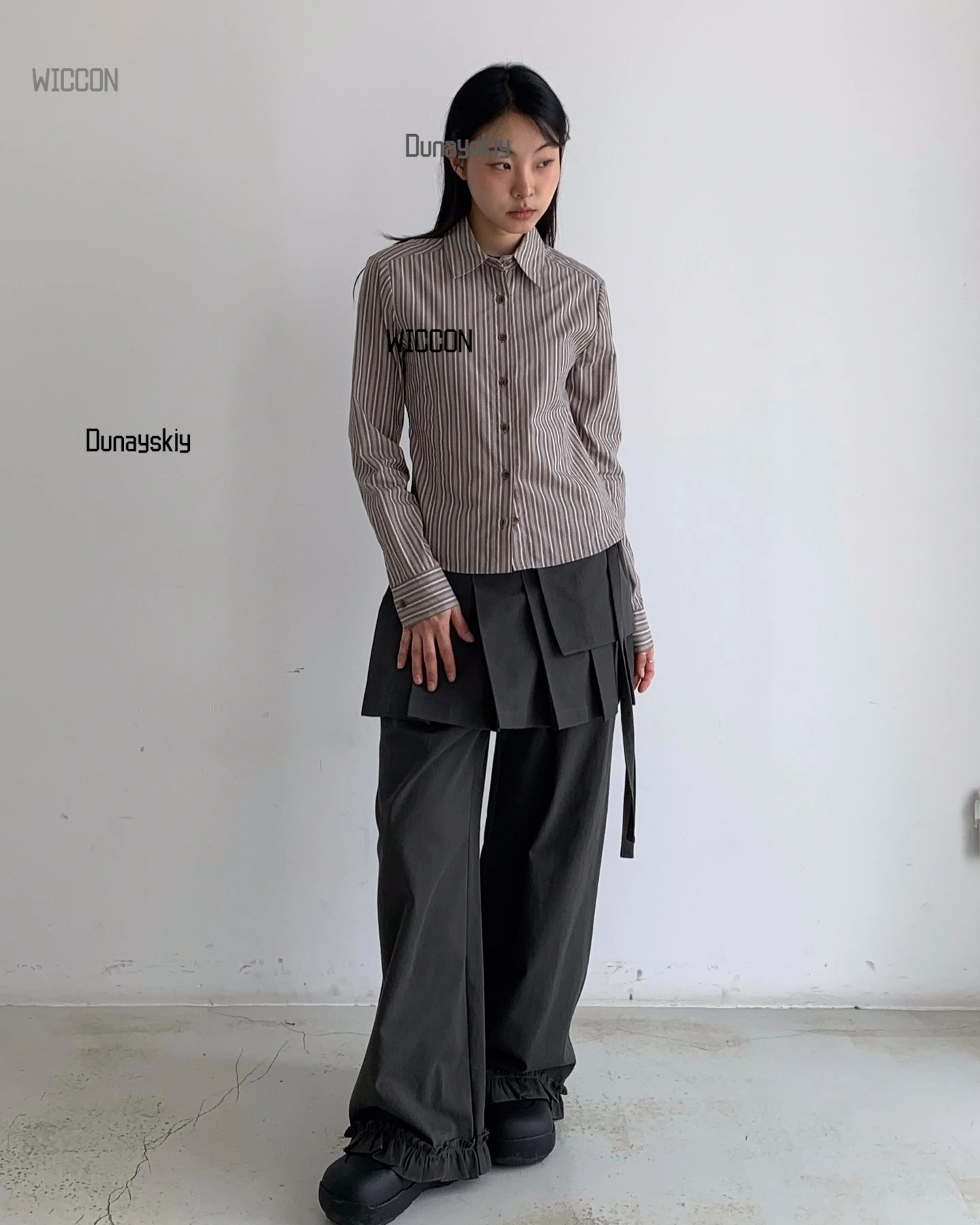 Y2k destacável calças compridas feminino coreano ins saia plissada amarrar conjunto de duas peças rendas cor sólida calças compridas saia curta tendência nova