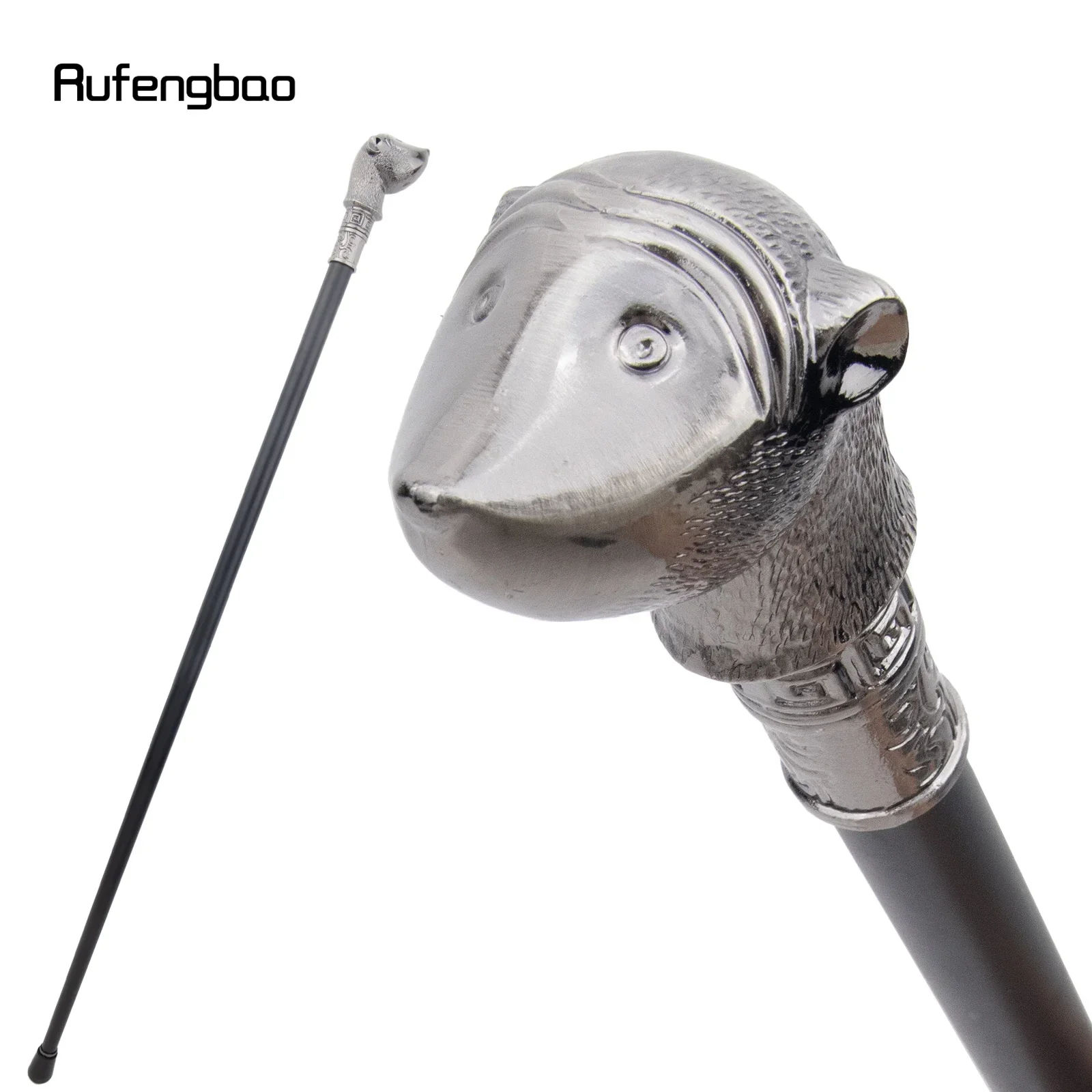 Silberner Hamster, Meerschweinchen, einzelnes Gelenk, modischer Gehstock, dekorativer Cospaly, Vintage, modischer Gehstock, Crosier, 93 cm
