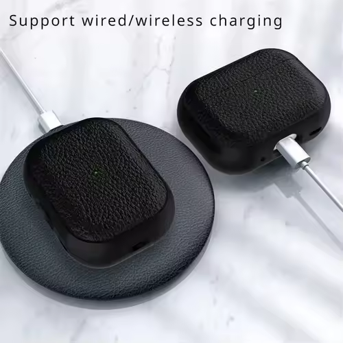 Leather Texture Case For Apple Airpods 1 2 3 4 Pro air pods Wrieless Bluetooth Earphone Protective Cover Anti-lost Headphone Bag - Image 4