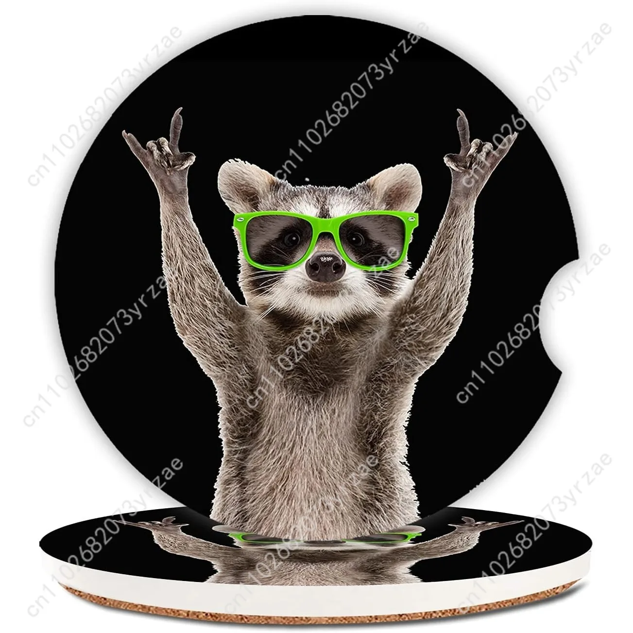 مضحك الراكون الوقايات سيارة 2 قطعة ماصة المضادة للانزلاق الوقايات السيارات السمط مقاوم للماء سهلة التنظيف اكسسوارات السيارات الداخلية