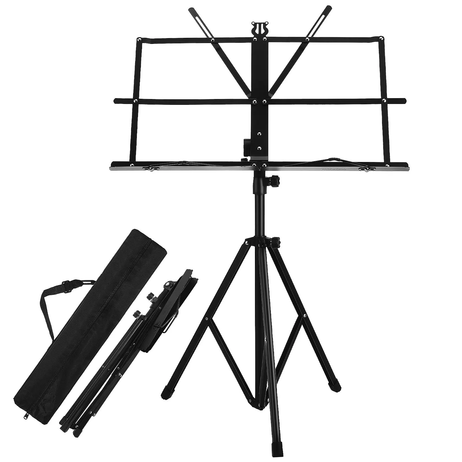 

1pcs Portable Music Foldable Adjustable Sheet Music Stand For Guitar Instrument Practice Heavy Duty Metal Tripod Stand