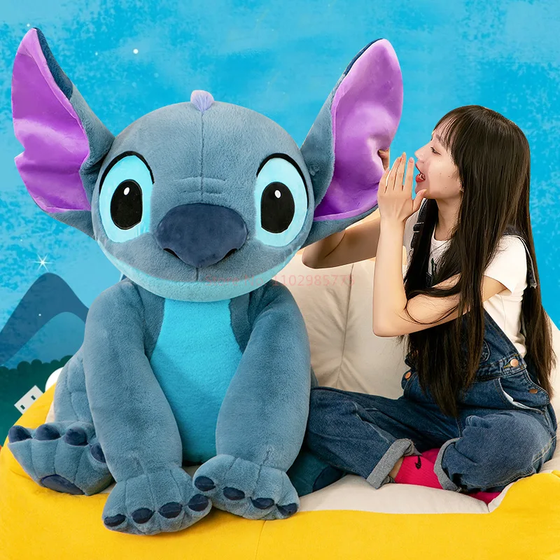 Disney stitch 30cm -80cm tamanho gigante lilo & ponto pelúcia boneca dos desenhos animados animal casal dormir travesseiro brinquedo softmaterial