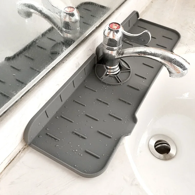 

Silicone Sink Mat Kitchen Faucet Absorbent Pad Water Splash Guard Non Slip Draining Mat Countertop Protector Table kitchen tool