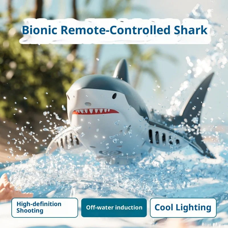 Cross border new product S6 simulation remote control shark 2.4G electric water toy shark boat model swinging fish toy