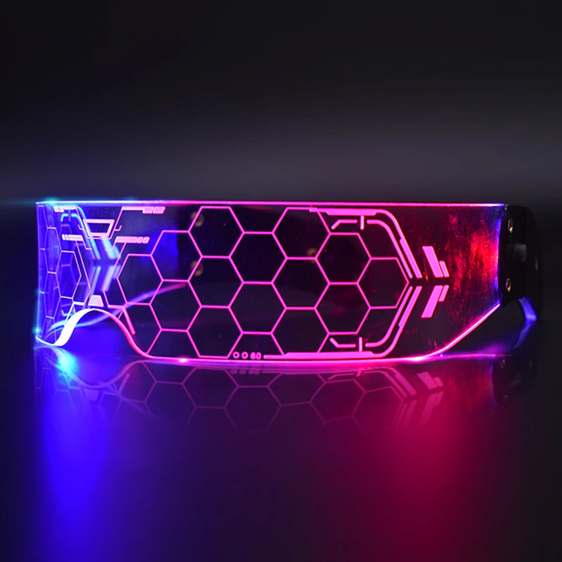Cool Led occhiali occhiali da sole luminosi Cyberpunk flash Party Glasses Rave Neon Mask Toys occhiali decorativi per concerti vocali DJ