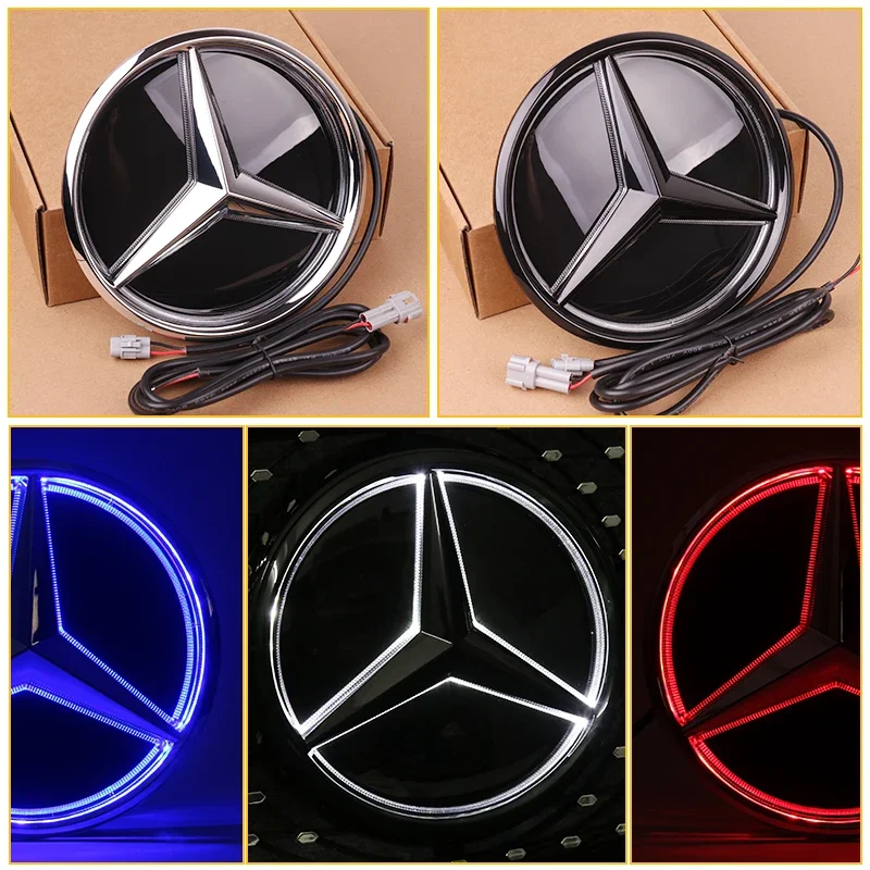 

Car Front Grill Logo Light mirror face LED Badge For Mercedes Benz W166 GLS350 AMG/GLS63 X205 Emblem Luminous Decorative Light