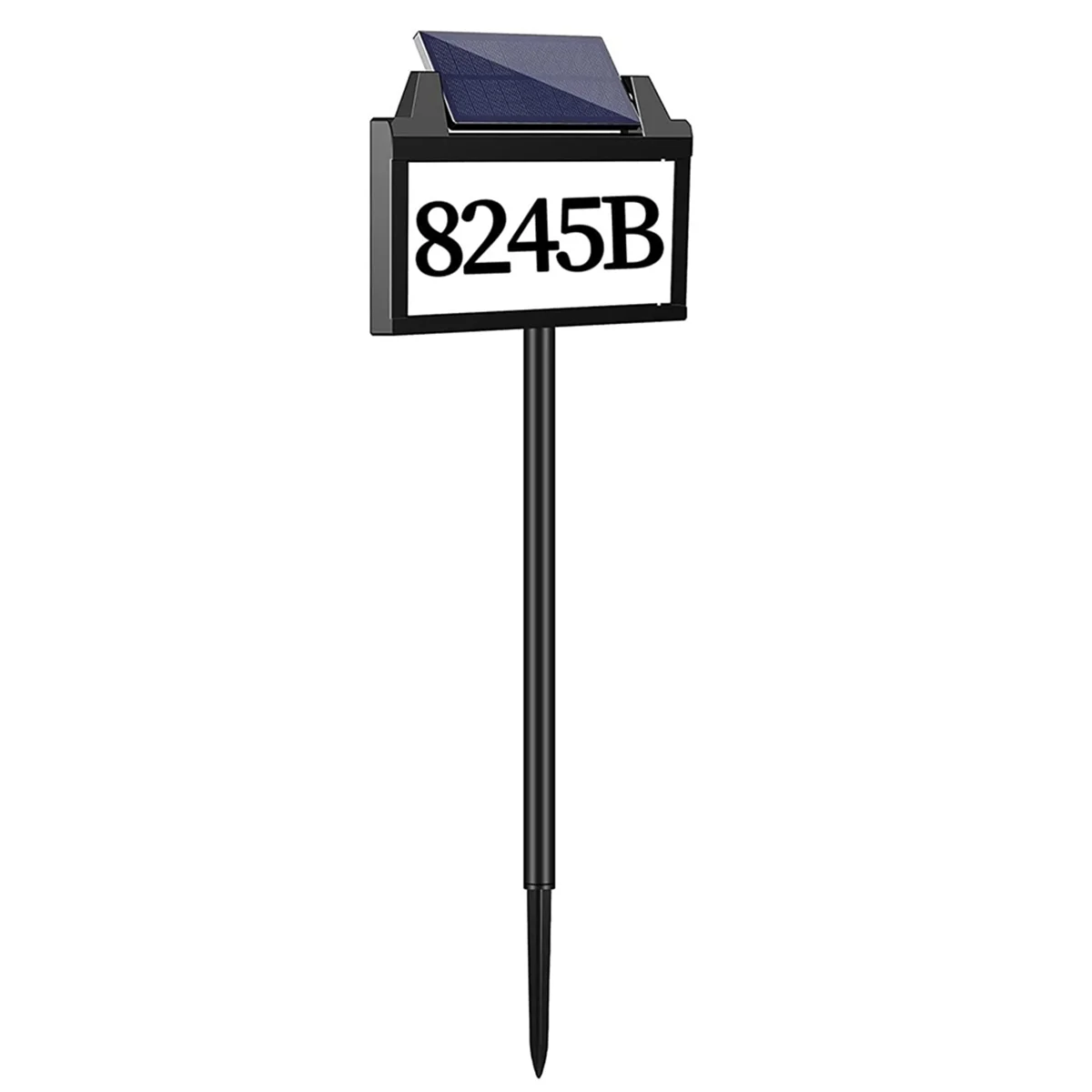 ABMO Solar Power Address Sign, House Numbers for Outside Rechargeable LED Illuminated Lighted Address Signs with Outdoor