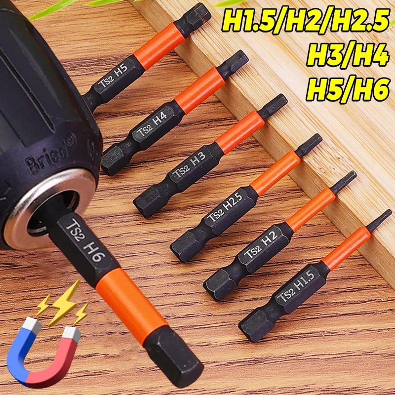 

1/4 дюйма сверло с шестигранной головкой, отвертка из легированной стали, быстросменная ударная отвертка, магнитные отвертки Torx, 50 мм H1.5-H6