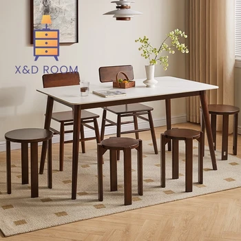 X & D-Madeira maciça empilhada fezes redondas para uso doméstico, empilhável e economia de espaço, Porta criativa empilhamento Fun Low Stool, Drop Shipping, Novo