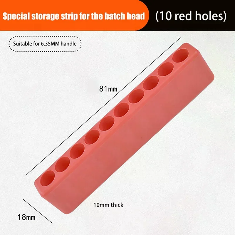 10/12 Holes Screwdriver Bit Holder Soft Rubber Organizer 1/4 Inch Hex Screwdriver Head Drill Bit Stand Case Power Tool