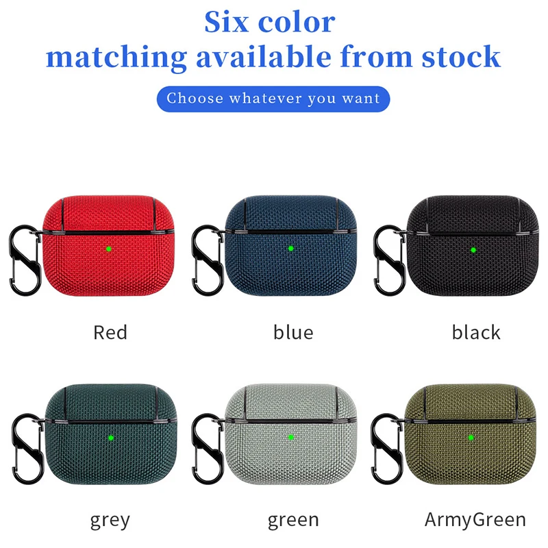 

Wireless Earphone Case for Airpods Pro 2 Waterproof Nylon Fabric Cover for Apple Airpods Pro2 Protective Sleeve with Accessories