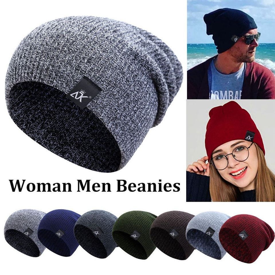  Men Woman Knitted Beanies Casual Cap Warmer Bonnet Winter Autumn Hats Female Beanie Caps High Quality 