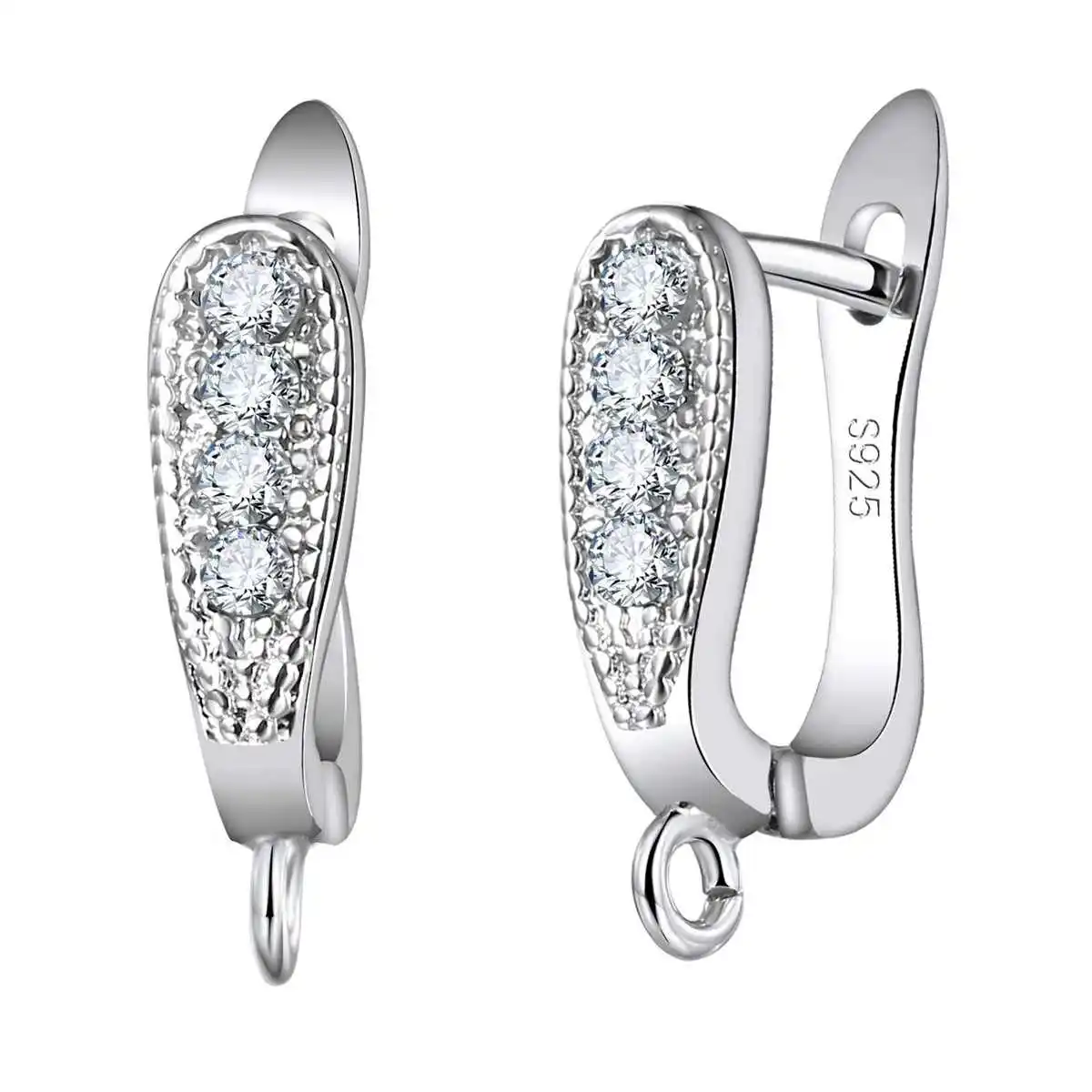 Factory Price Trendy 925 Sterling Silver Color Earring Findings U-Shape Earrings Accessory Fashion Jewelry Findings For DIY