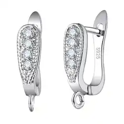 Factory Price Trendy 925 Sterling Silver Color Earring Findings U-Shape Earrings Accessory Fashion Jewelry Findings For DIY