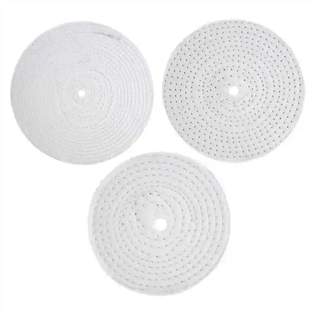 1pc 2 /3 /4/5/6/8 Inch T-shaped Cotton Cloth Polishing Wheel Mirror Polishing Buffer Cotton Pad with Hole for Polishing/Grinding