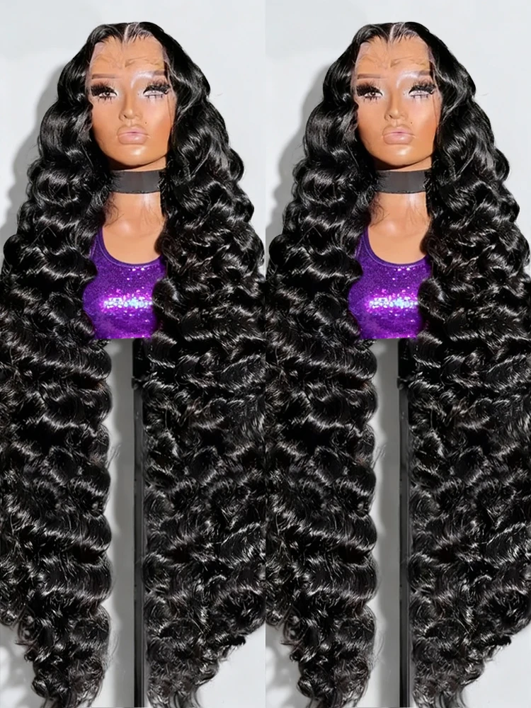 40 بوصة 13x6 13x4 HD فضفاض موجة عميقة الدانتيل الباروكة الأمامية البرازيلي 360 كامل الطبيعية مجعد الدانتيل الجبهة خصلات الشعر المستعار الإنسان للنساء 250%
