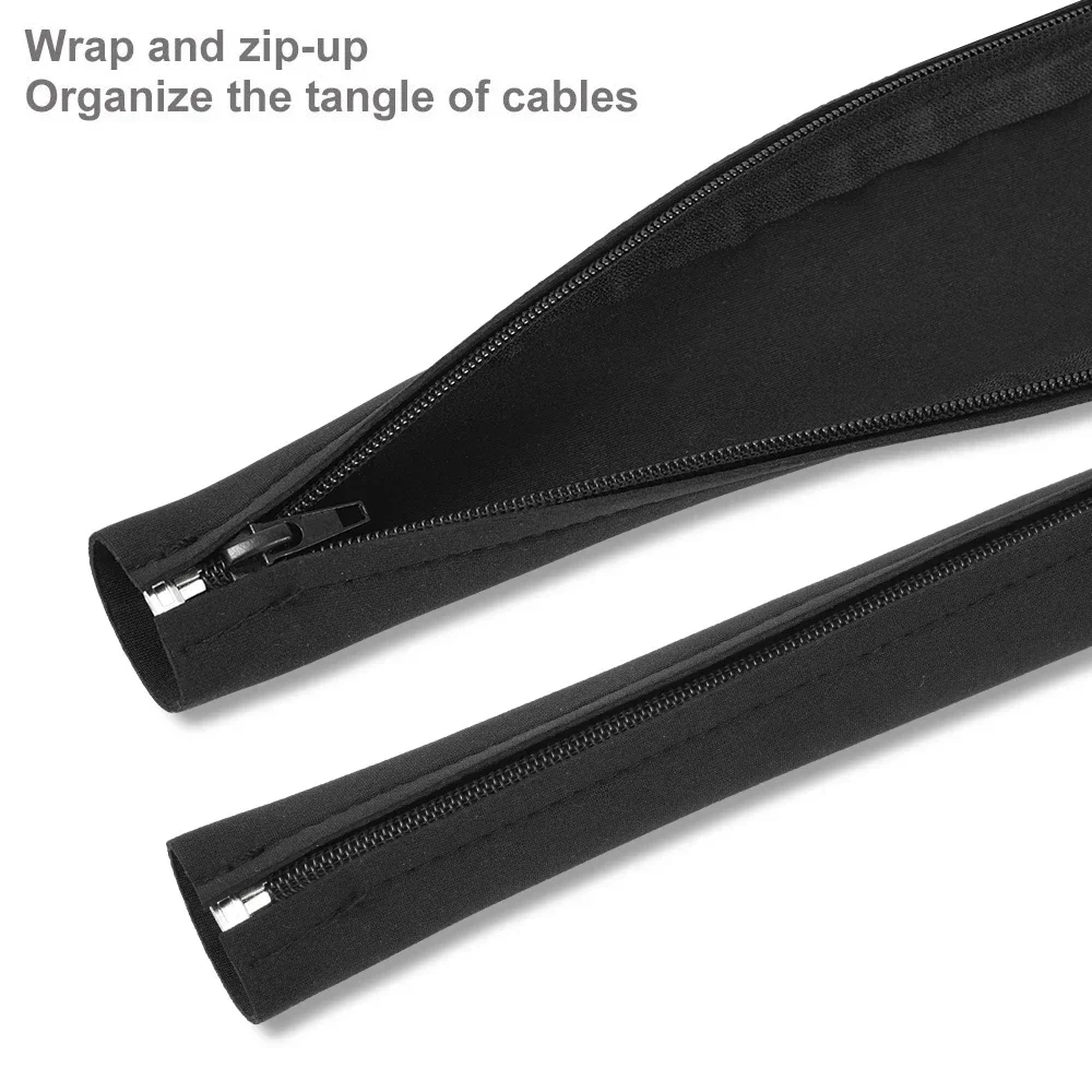 3/2/1PCS Flexible Cable Management Sleeve Cord Organizer with Zipper Universal Cable Sleeve Wrap Cover Home Office Desktop