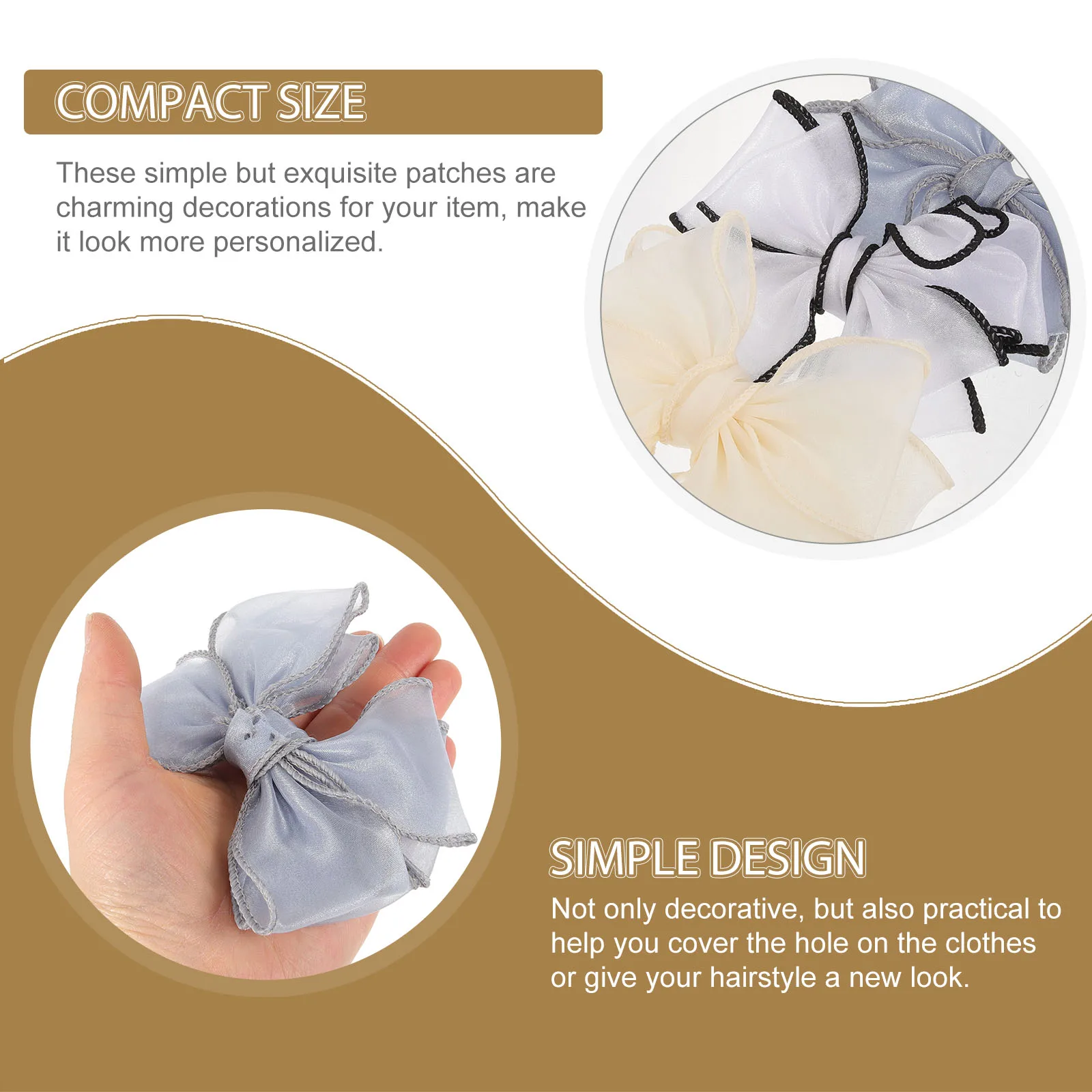 

Bows Hair Clips Kids Clothes Patches Jacket Child Decorative Fashion Accessories Elegant Bow Shaped Lightweight Durable