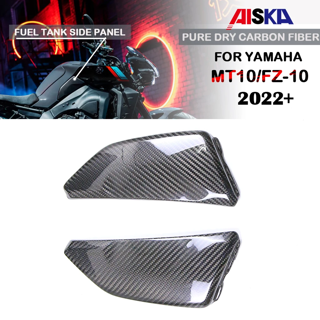 

Motorcycle Accessories Tank Side Panels Decorative Cover Fairing 3K Pure Dry Carbon Fiber For YAMAHA MT10 FZ10 2022+ 2023 2024