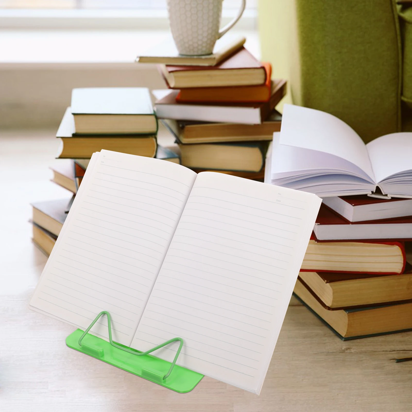 

2PCS Multi purpose Reading Bookshelf Lightweight Adjustable 0° 68° Book Rack Shelf Bracket Green Suitable Home Office