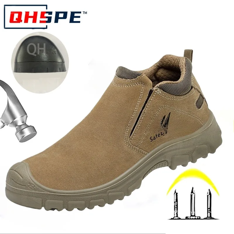 

Labor Protection Shoes with Steel Toe Caps for All Seasons, Breathable, Anti Smashing, Anti Stab, and Oil Resistant Work Shoes