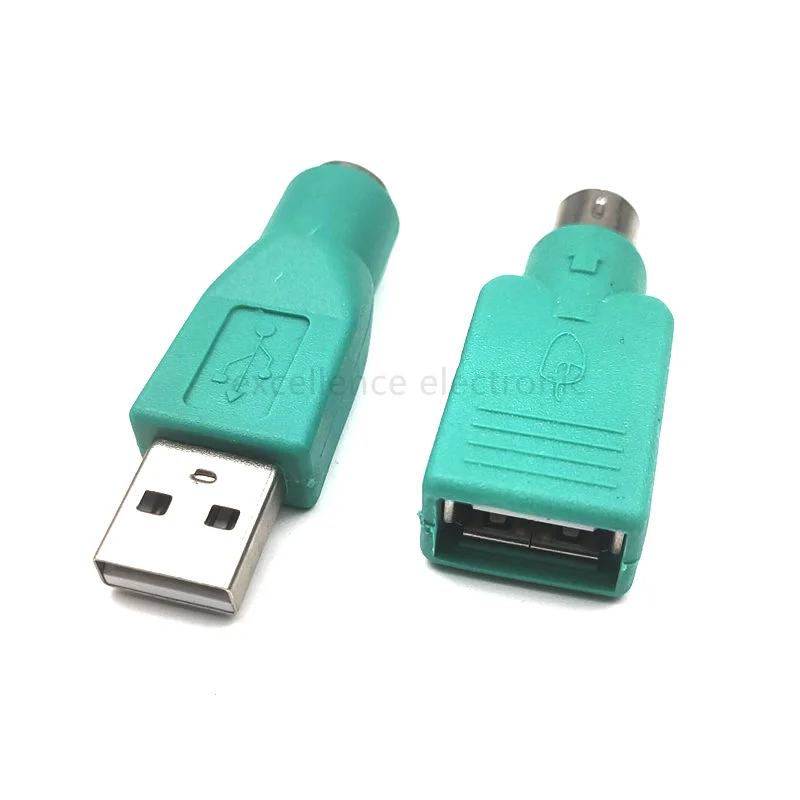 2pcs USB Male Female to PS2 Connector For PS/2 Female Cable Adapter Converter For Computers PC Laptop Notebooks Keyboard Mouse