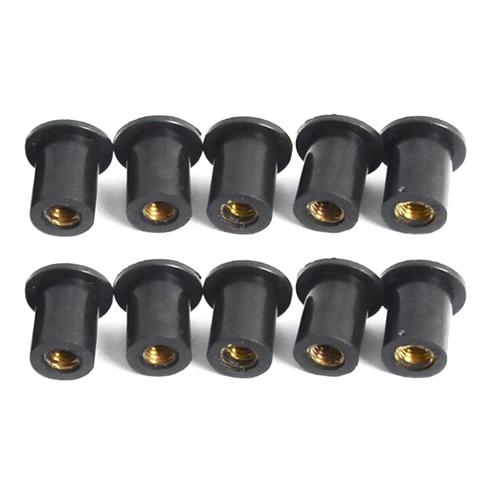 10pcs Motorcycle M4 M5 Metric Rubber Well Nuts Windscreen Fairing Cowl Anodized Aluminum Moto Screws Bolts Accessories