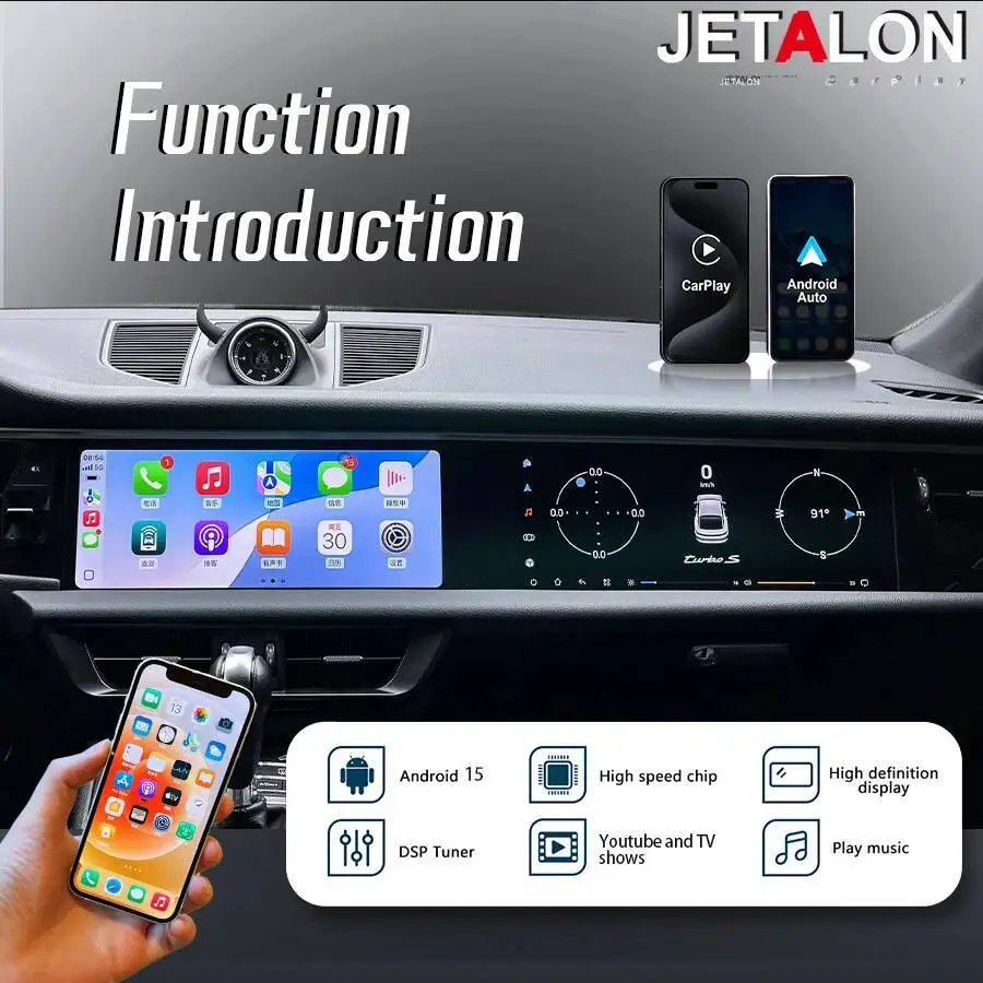 Car Radio Multimedia Player Carplay For Porsche Macan 2018-2024 Navigation Head Unit  Android Car Radio Carplay WiFi Bluetooth
