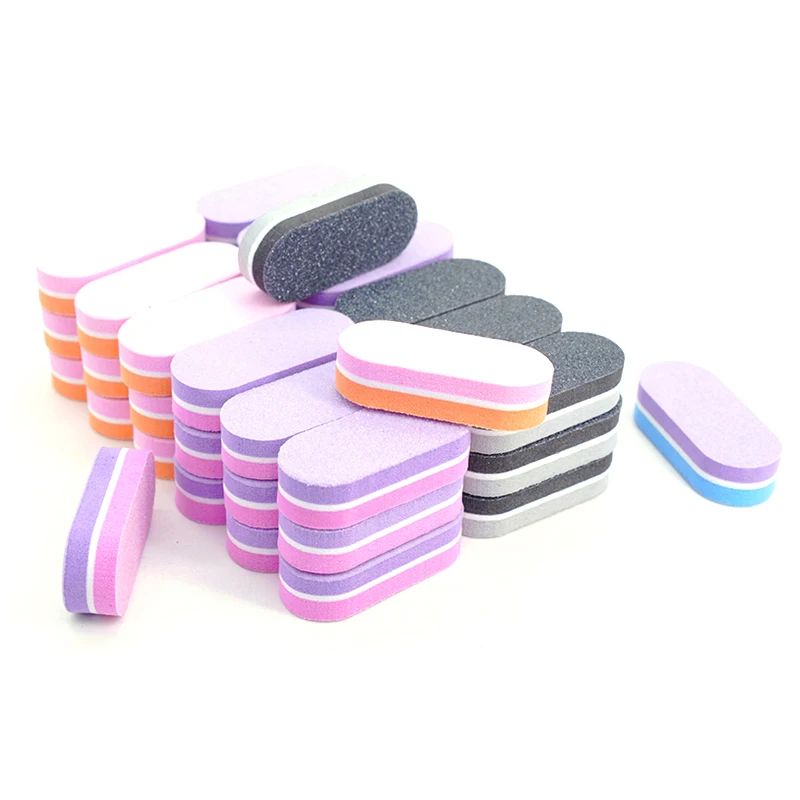 50Pc Professional Mini Nails Art buffer File 100/180 Sandpaper Manicure Tips Care File Sanding Polishing Grinding Equipment Tool