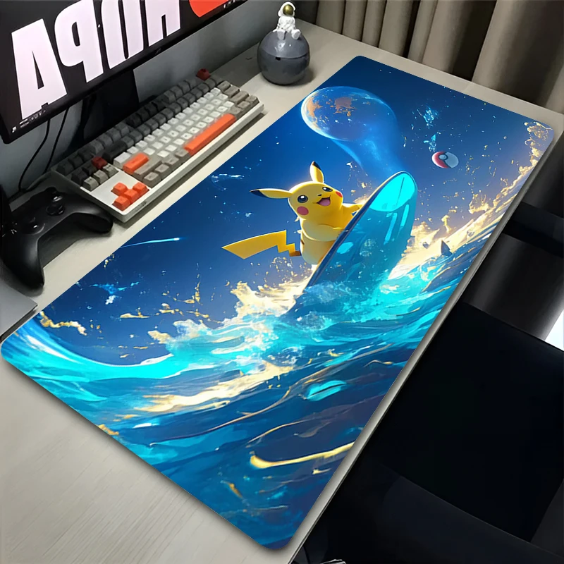 Tapis de souris Anime Pokemon Pikachu Kawaii Gengar, grand tapis de bureau pour clavier et souris, tapis de jeu en caoutchouc