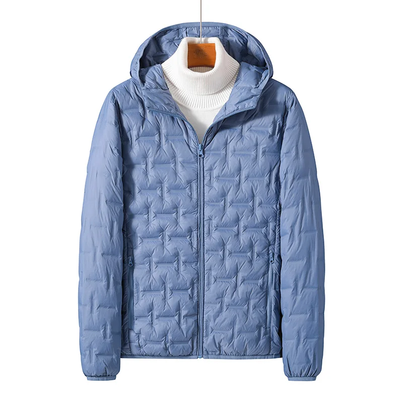 الشتاء الأبيض أسفل سترة الرجال الجرافين ذاتية التدفئة يندبروف مطوي مقنعين البخاخ الستر عادية الدافئة أسفل معاطف الذكور الملابس