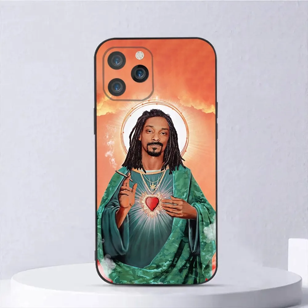 Saint Jesus S-Snoop D-Dogg Phone Case For iPhone 16,15,14,13,12,11,Plus,Pro Max,XS,X,XR,SE,Mini,8,7 Soft Silicone Black Cover