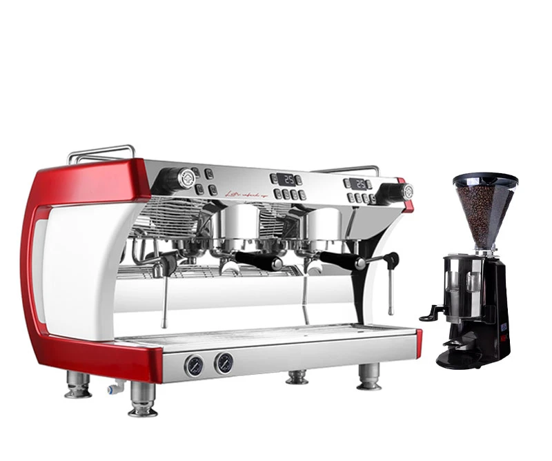 Professional Stainless Steel 2 Group Dual Boiler Commercial Coffee Espresso Machine With Milk Frother