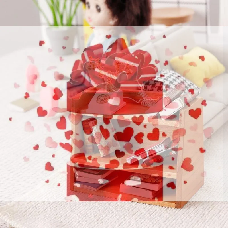 【BS】1 Peça 1:12 Mini Estante de Exibição em Madeira de Cerejeira para Casa de Bonecas, Rack de Armazenamento Miniatura, Móveis para Casa de Bonecas, Brinquedos Modelo