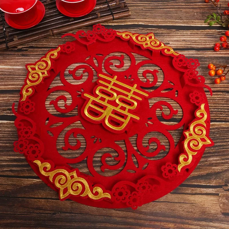 

Golden Embroidery Good Marriage Three-dimensional Happy Word Sticker New House Creative Happy Word Door Wall Sticker Room