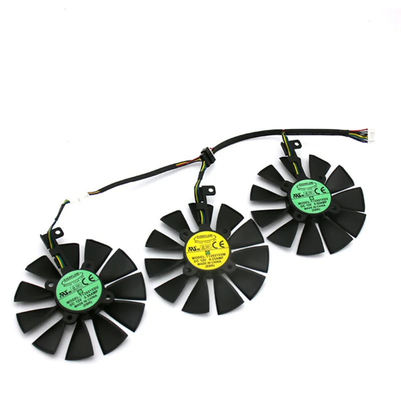 T129215SU/SM 12V Graphics Card Cooler Fans for ASUS Strix GTX 1060 1070 1080