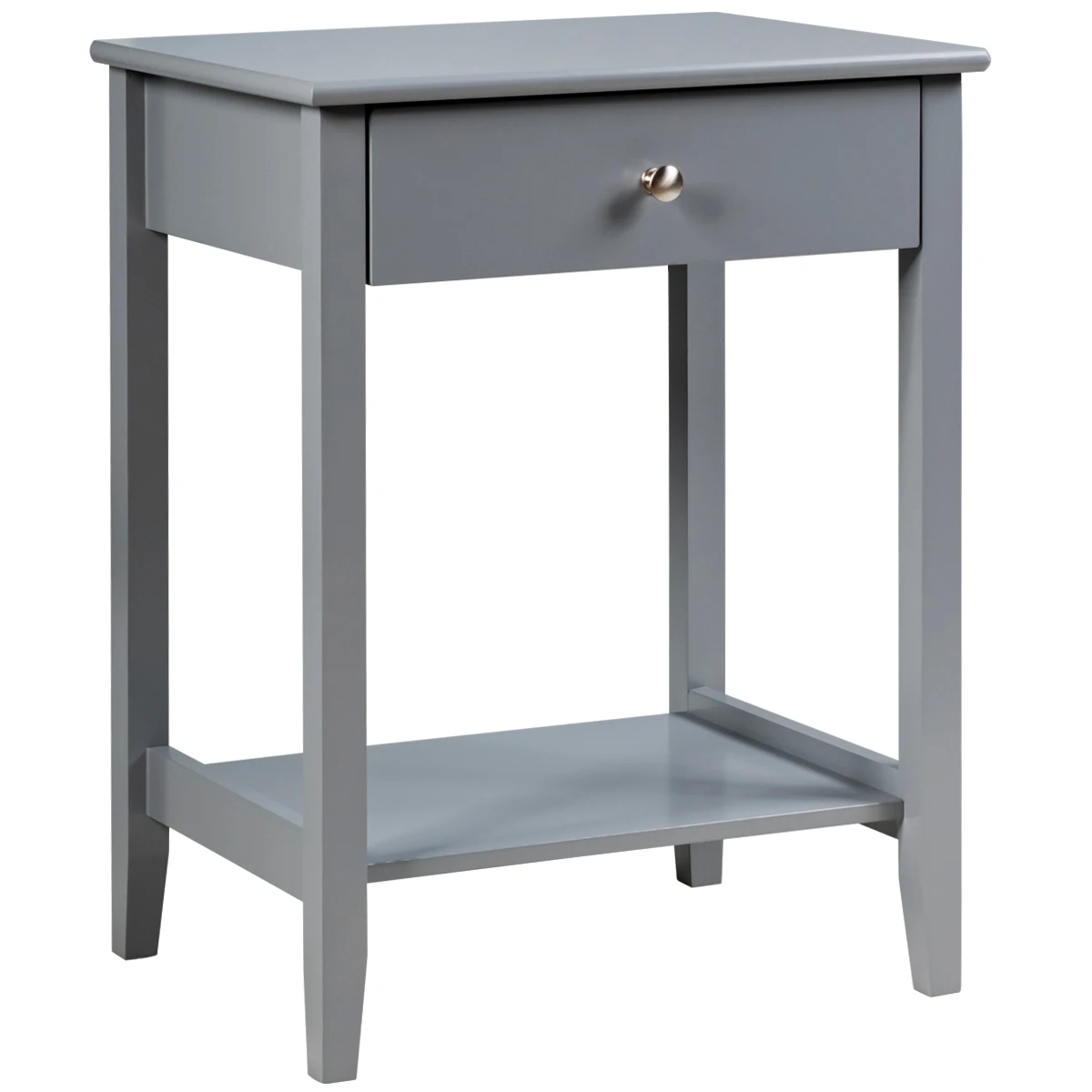 

Nightstand End Table Storage Display Bedroom Furniture Drawer Shelf Beside Grey