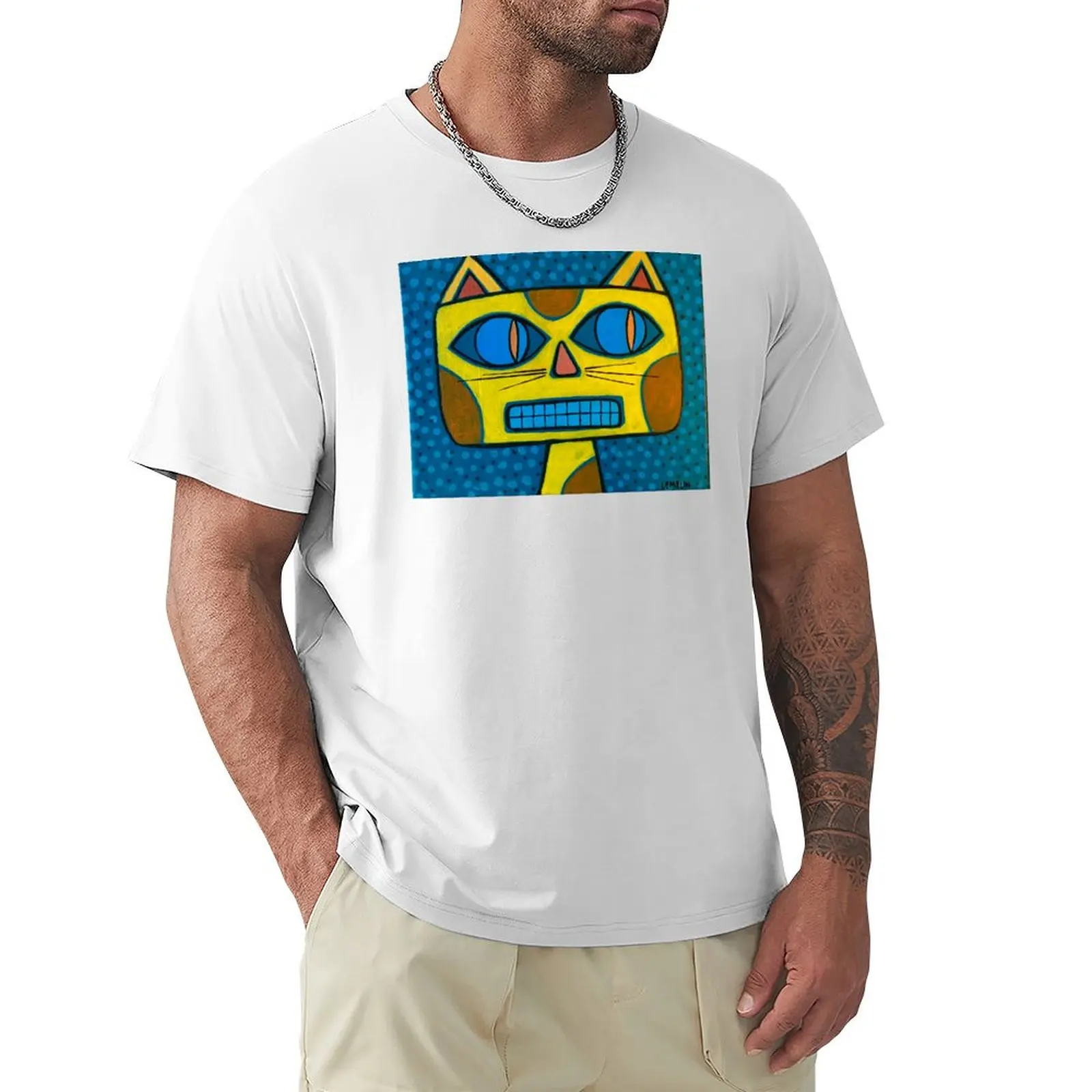 

Grinning Cat T-shirt summer tops quick drying mens champion t shirts