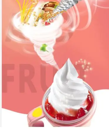 New Zealand Fresh Real Fruit Swirl Frozen Yogurt Ice Cream Blending Blender Maker Mixer Machine