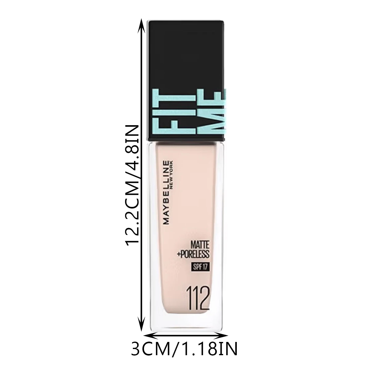 Maybelline FitMe pro Foundation Liquid Blurring Brightening ปกปิดครีมกันแดดควบคุมความมันขวดสี่เหลี่ยมขนาดกะทัดรัด 112