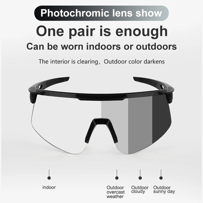 حار بيع عدسة متغيرة اللون الرياضة النظارات الشمسية اللونية الطريق الدراجة نظارات اللونية نظارات UV400 عدسة #5