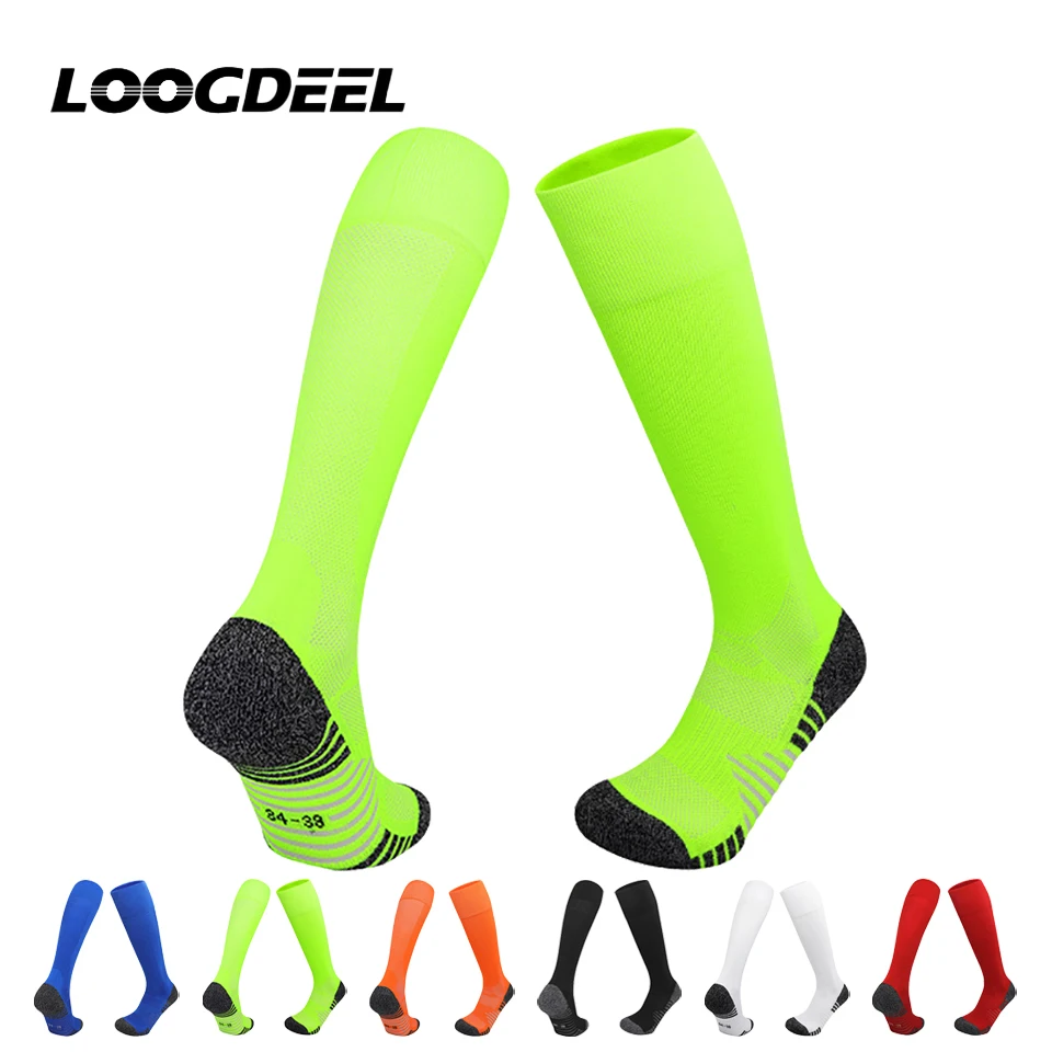 

Loogdeel 1 Pair Summer Football Socks Wear-resistant Soccer Socks Terry Sole Training Socks Shock-absorbing Long Sports Socks