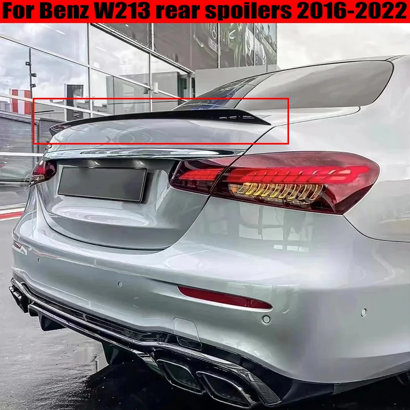 

For Mercedes-Benz E-Class W213 E200 E260 E300 4Door 2016-2022 E63S Style ABS/Carbon fibre Rear trunk cover spoiler wing Airfoil.