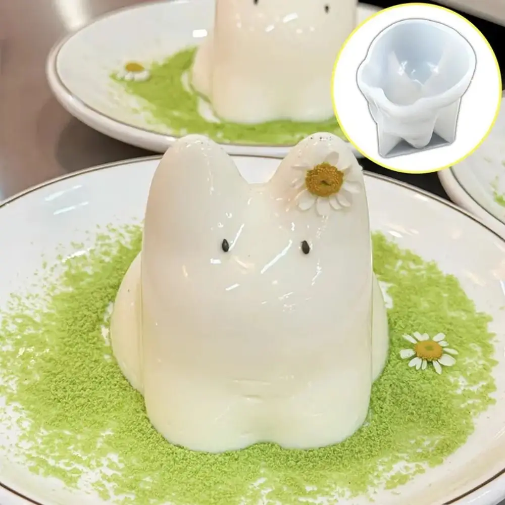 Gifts Portable Milk Pudding Silicone Mold Lying Dragon DIY Custard Mold Kitty Cake Decoration Baking Tool