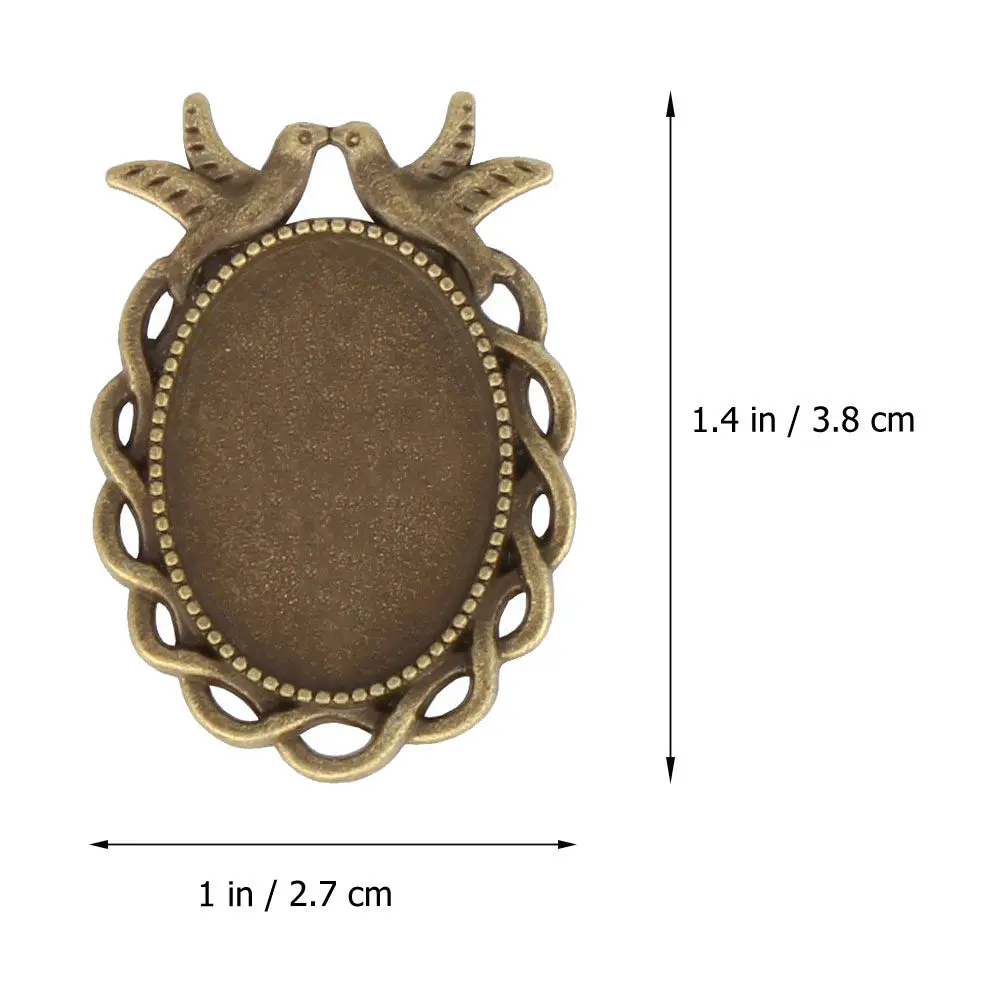 50Pcs Metal Pendant Trays Vintage Oval Shape Alloy Blank DIY Jewelry Bezels for Custom Necklace Making DIY Jewelry Tray view 2