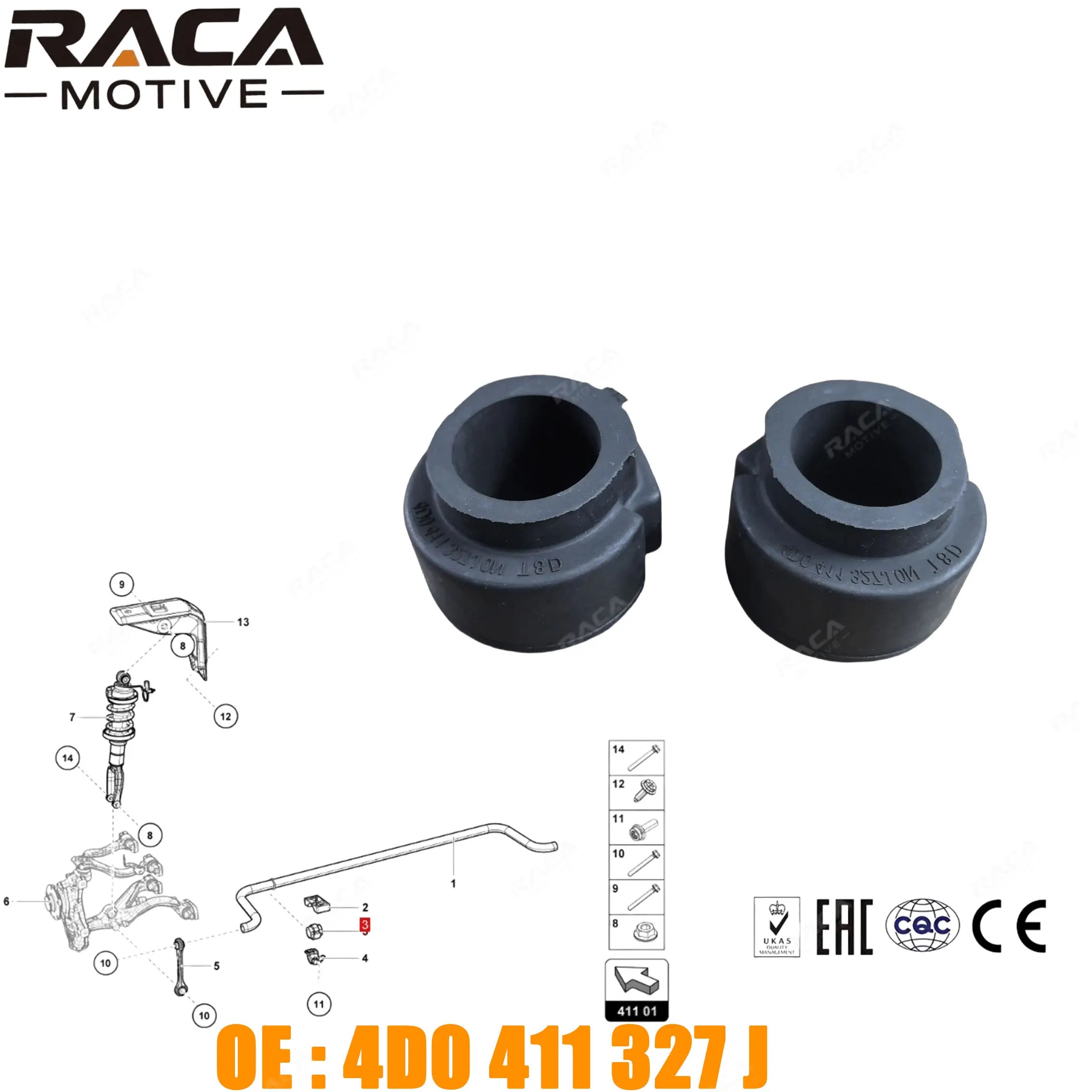 

2 шт., высококачественная резиновая втулка стабилизатора переднего моста для Lamborghini Aventador Gallardo Huracán Murcielago 4D0411327J