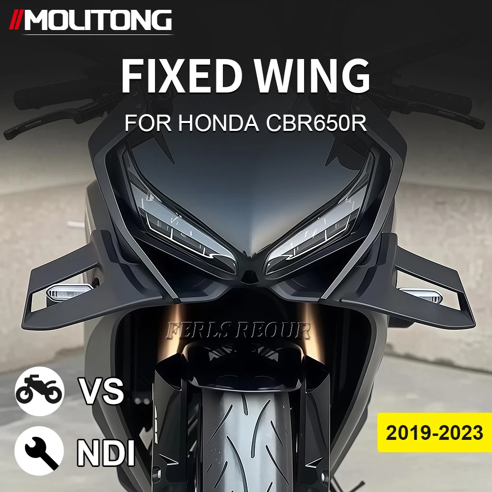 Для CBR650R CBR 650R 2019-2023 мотоциклетный обтекатель капота, обтекатель крыла с фиксированным крылышком, защитный корпус с обеих сторон, спойлер