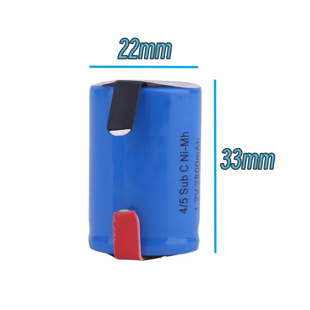 1.2V New 4/5SC Sub-C NIMH Battery 1.2V 2800mAh Rechargeable NiMH Battery with Soldered Lugs