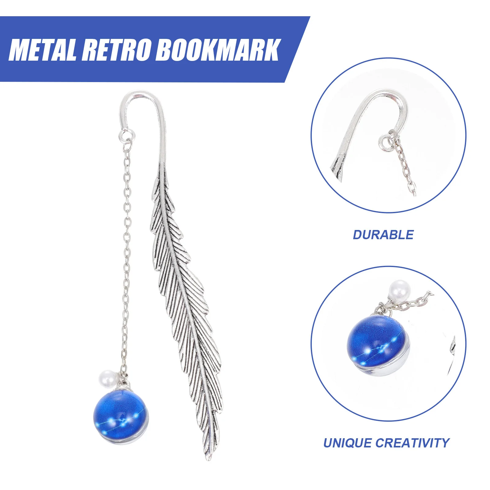 

2pcs Luminous Constellation Bookmarks Metal Page Markers For Women Creative Unique Design Book Sign Elegant Gifts